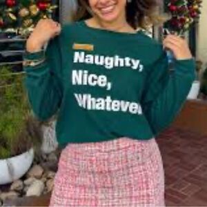 Woman’s sweater, naughty nice whatever